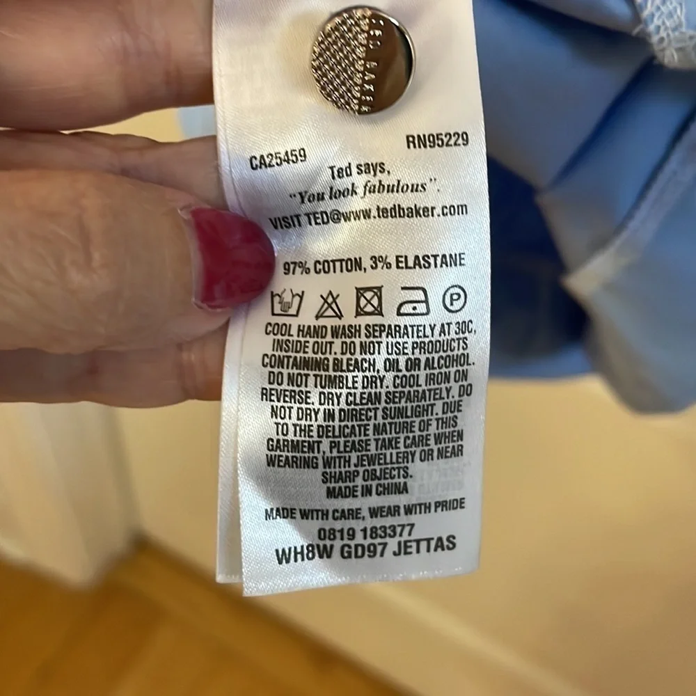 Ted Baker Blue Jettas Dress Size 4 US